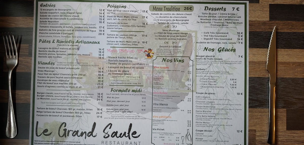 Le Grand Saule Photo Menu 6