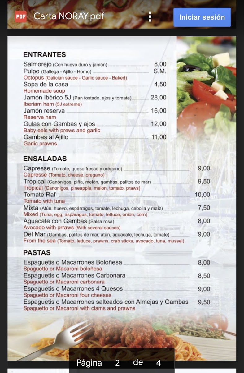PIZZERÍA NORAY ALMERIMAR Photo Menu 2