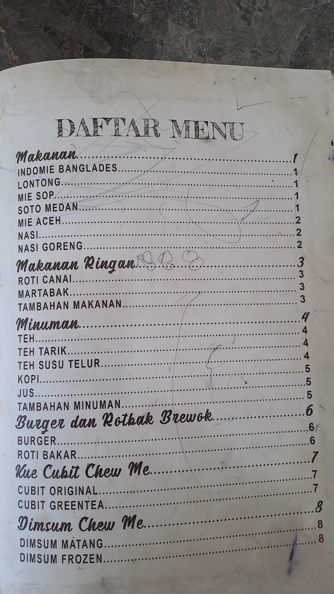Warkop Medan di Jakarta Photo Menu 9