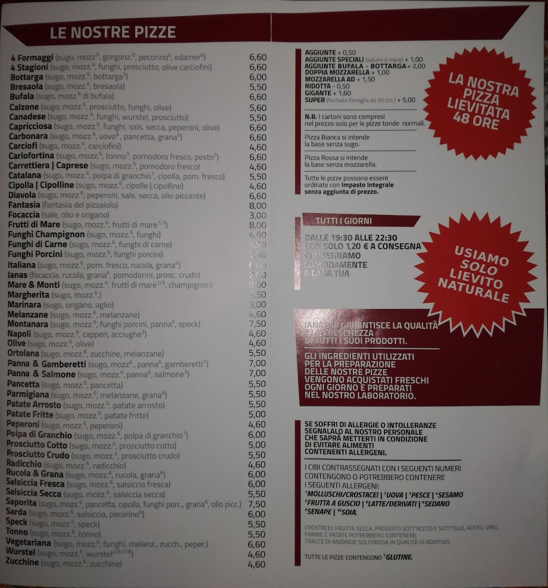 Janas - caffetteria e pizzeria Photo Menu 1