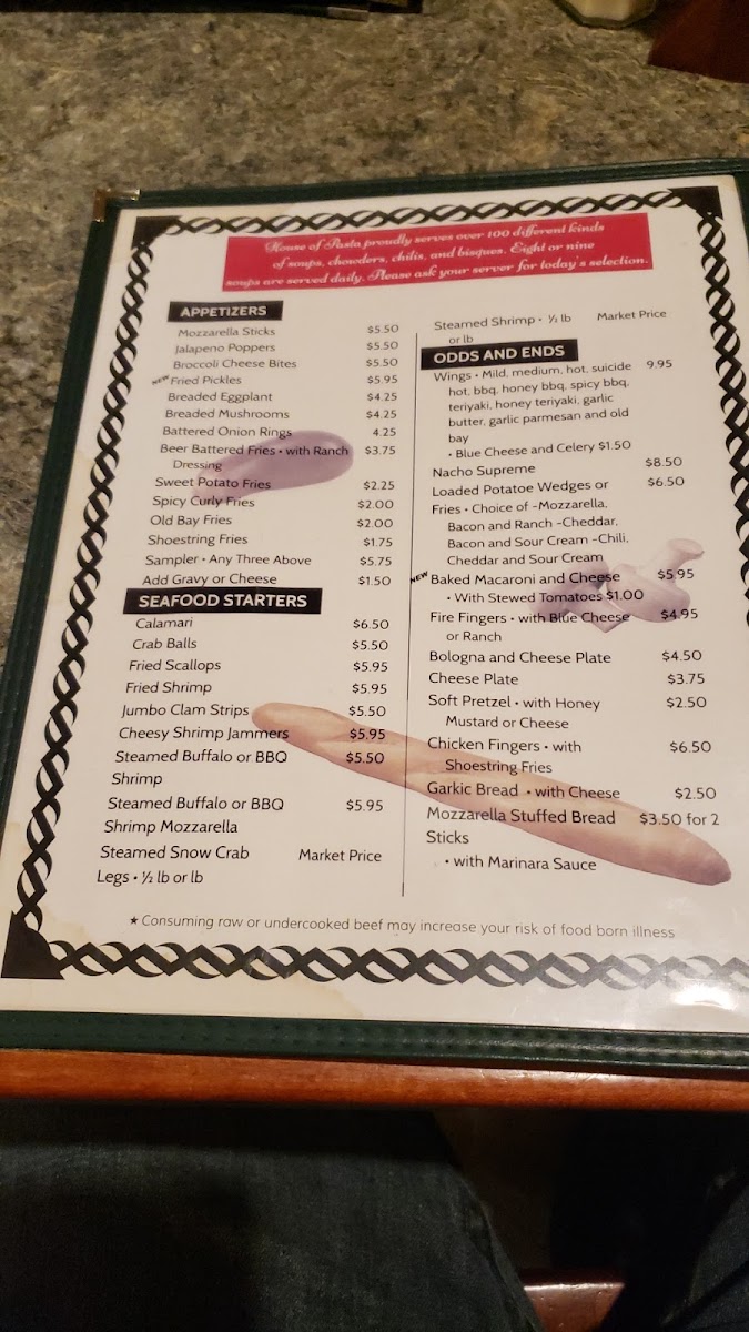 House of Pasta Photo Menu 1
