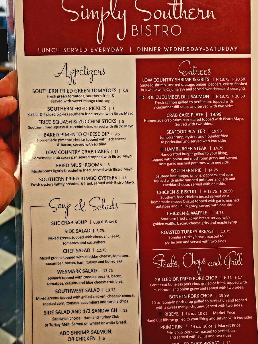 Simply Southern Bistro Photo Menu 8