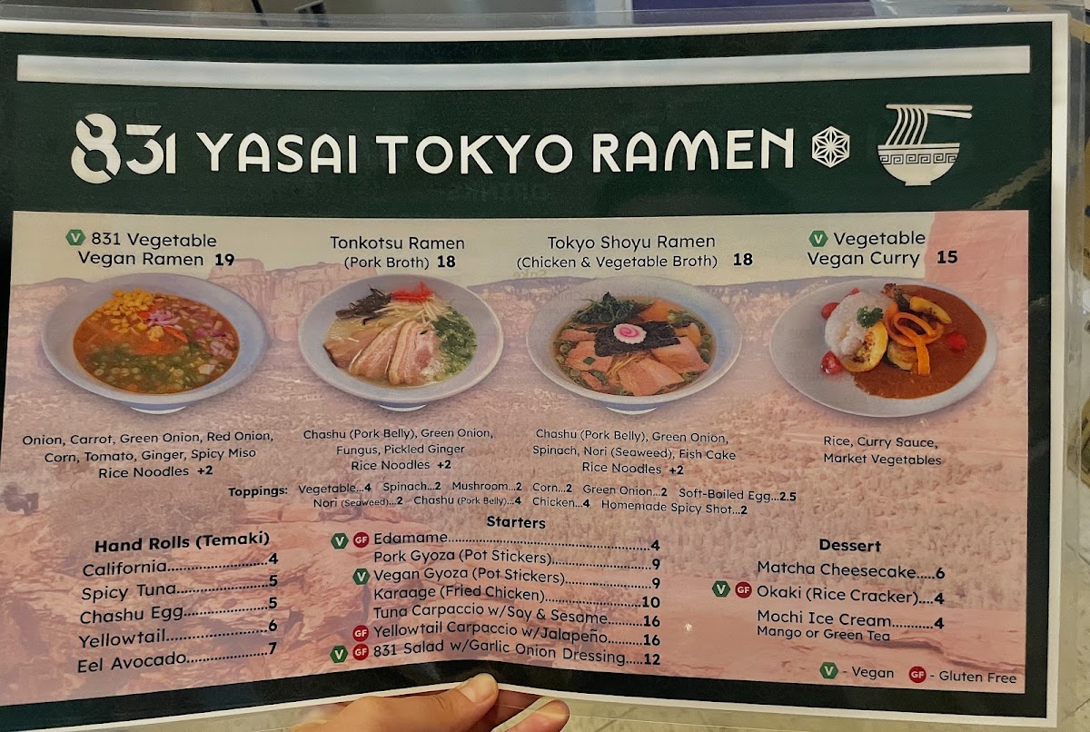 831 Yasai Tokyo Ramen Sedona Photo Menu 3