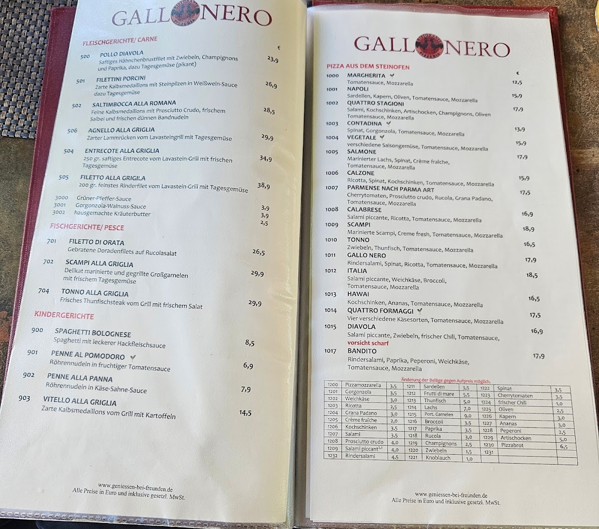 Ristorante Pizzeria Gallo Nero Photo Menu 1