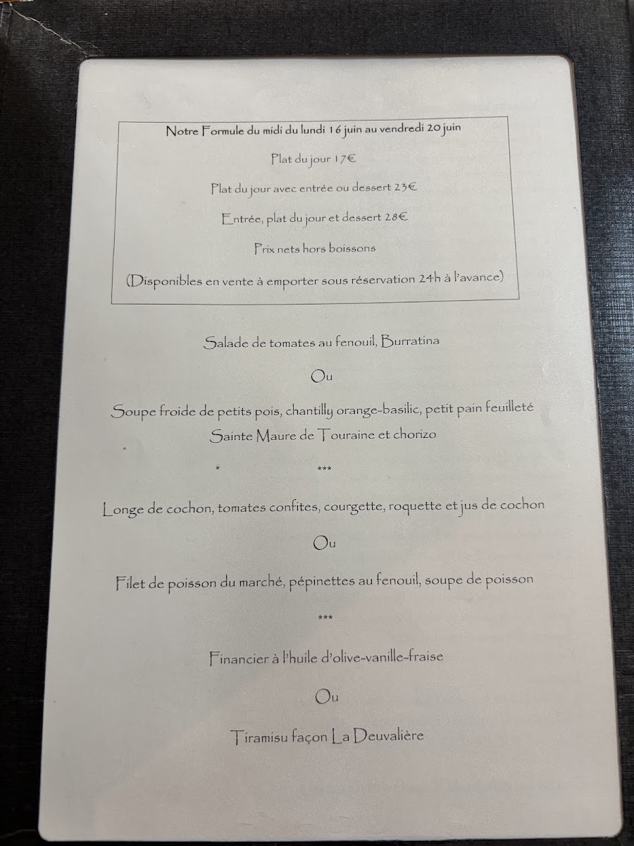 LA DEUVALIERE Photo Menu 2