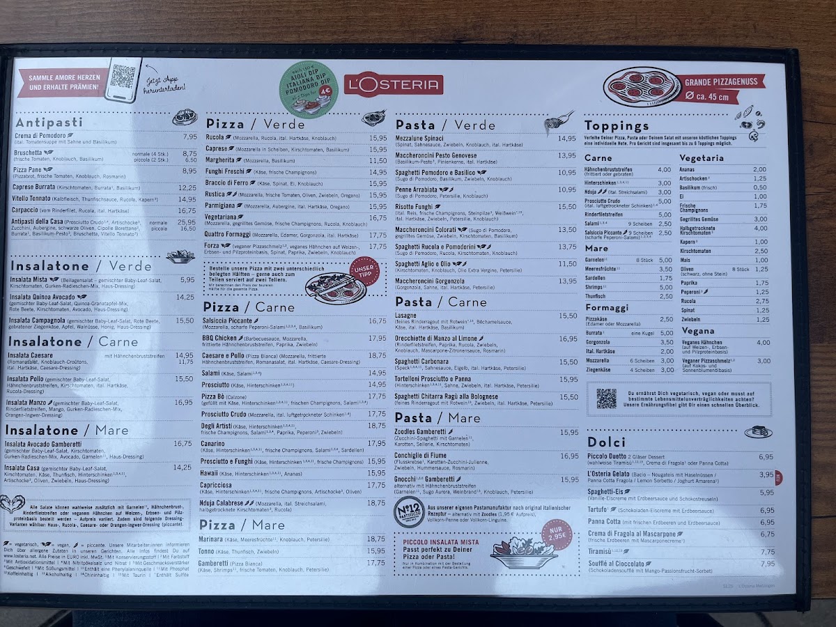 L'Osteria Metzingen Photo Menu 2