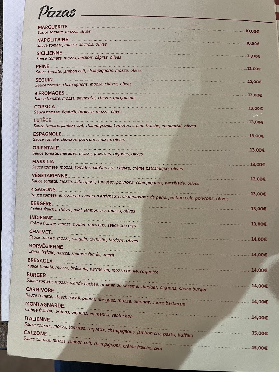 Le Chalvet Photo Menu 1