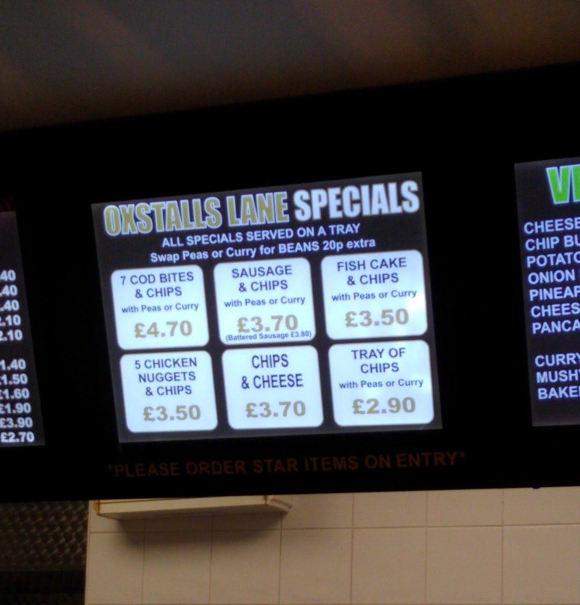 Oxstalls Lane Fryer Photo Menu 1