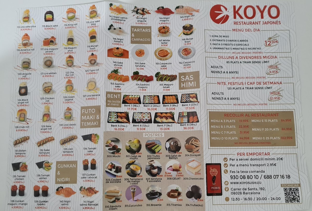 Koyo Sushi Sants Photo Menu 1