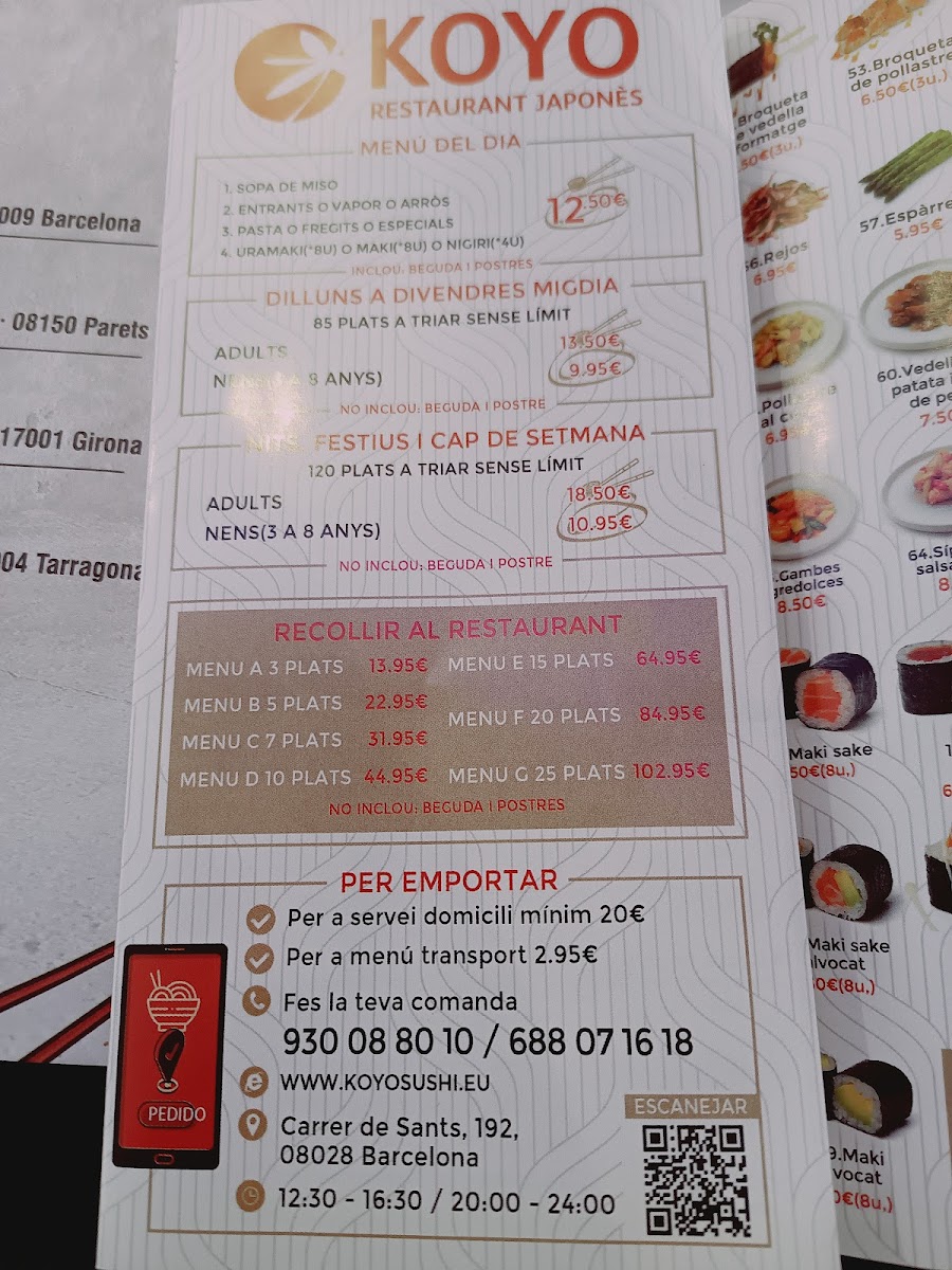 Koyo Sushi Sants Photo Menu 10