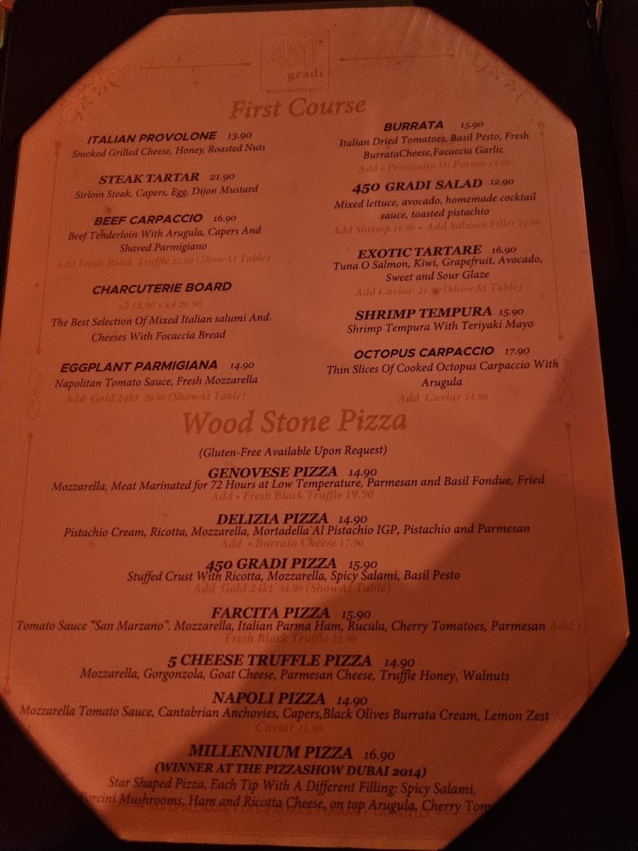 450 Gradi Photo Menu 6