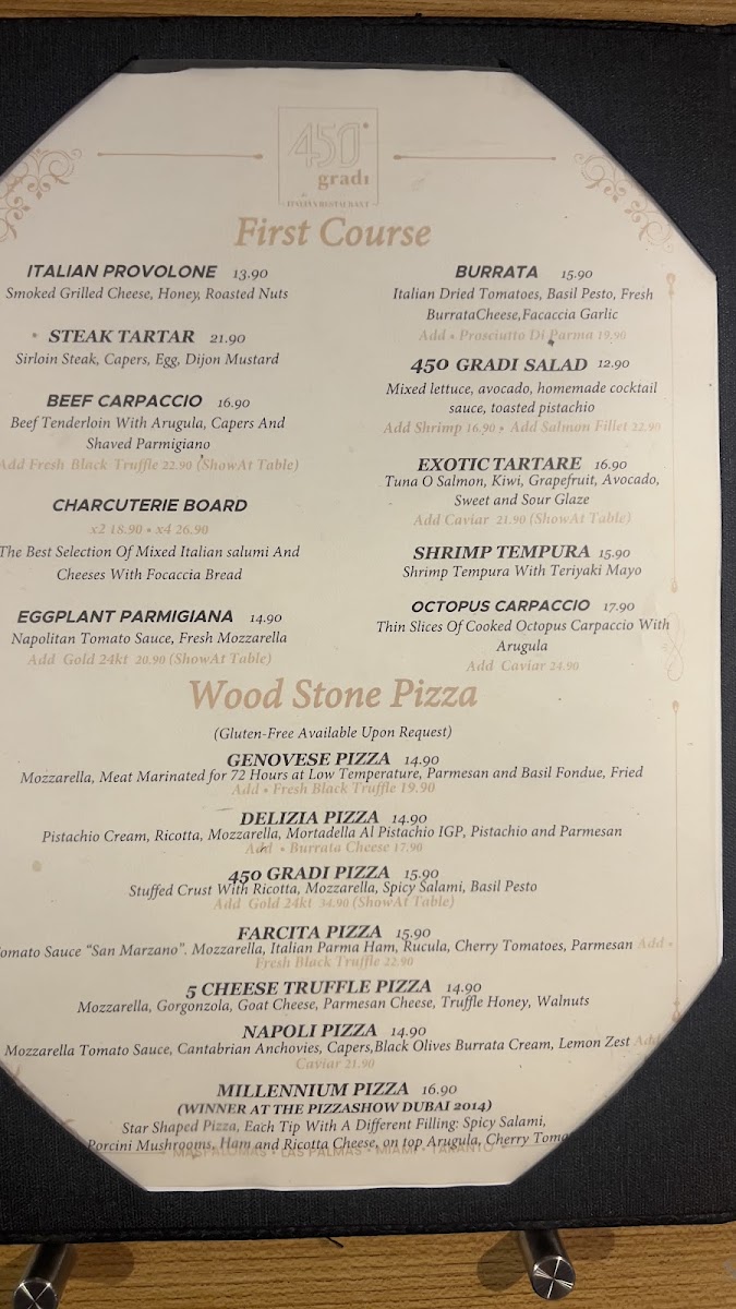 450 Gradi Photo Menu 7