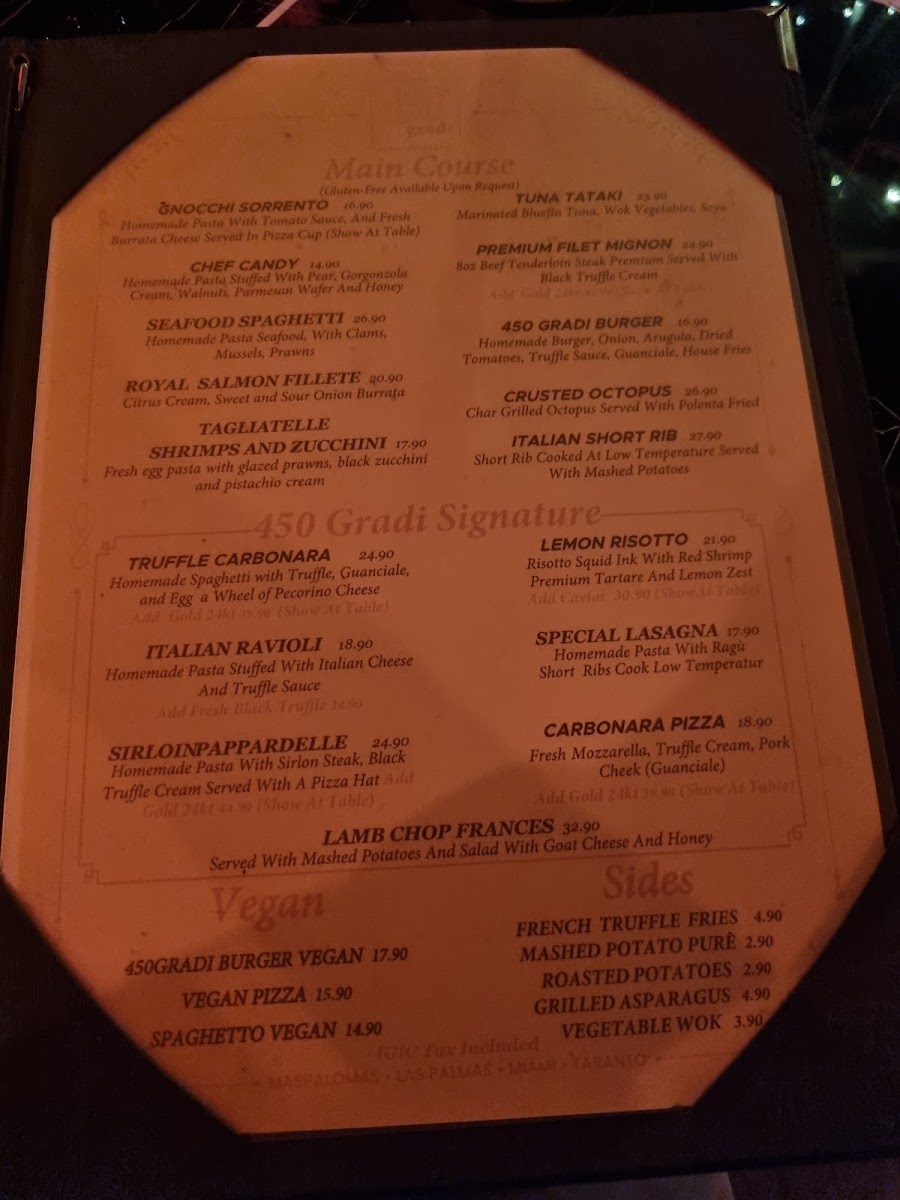 450 Gradi Photo Menu 8