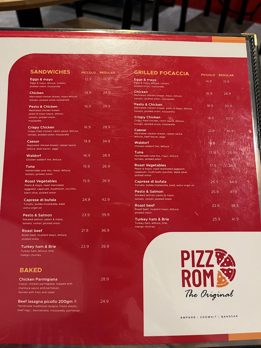 Pizza Roma The Original Malaysia • Bangsar Photo Menu 3