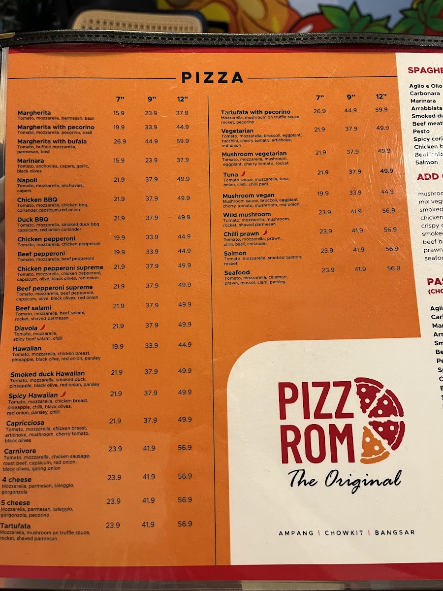 Pizza Roma The Original Malaysia • Bangsar Photo Menu 6