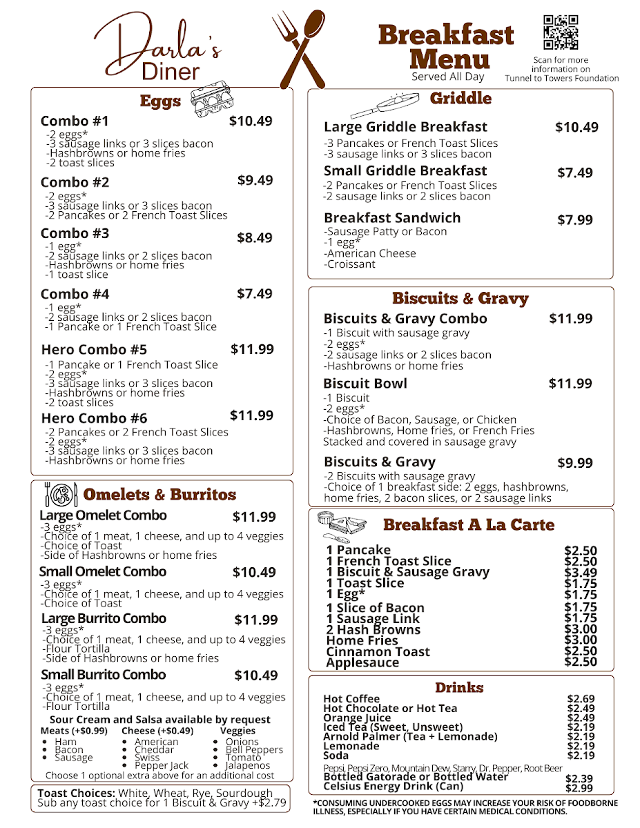 Darla's Diner Photo Menu 2