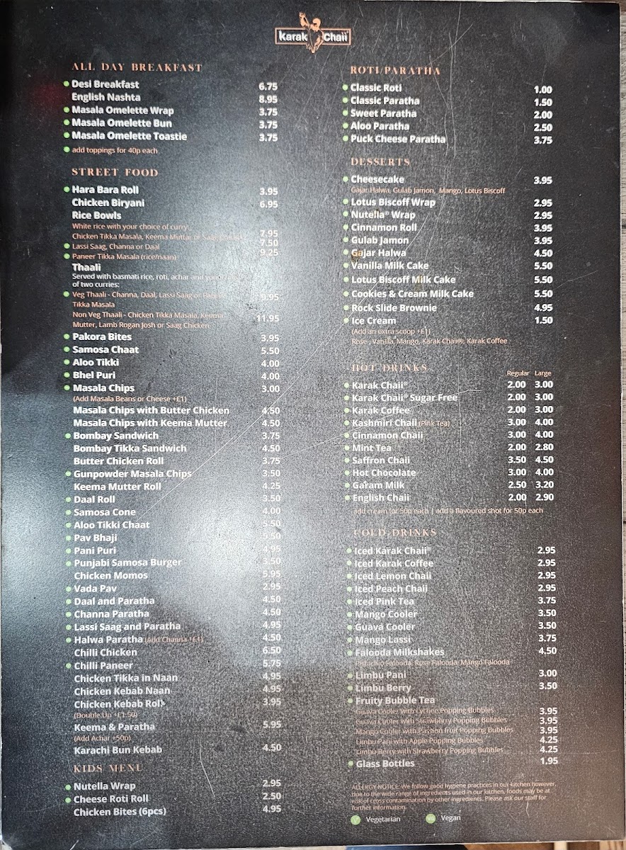 Karak Chaii Leicester Photo Menu 2