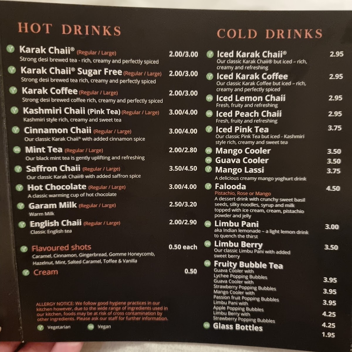 Karak Chaii Leicester Photo Menu 3