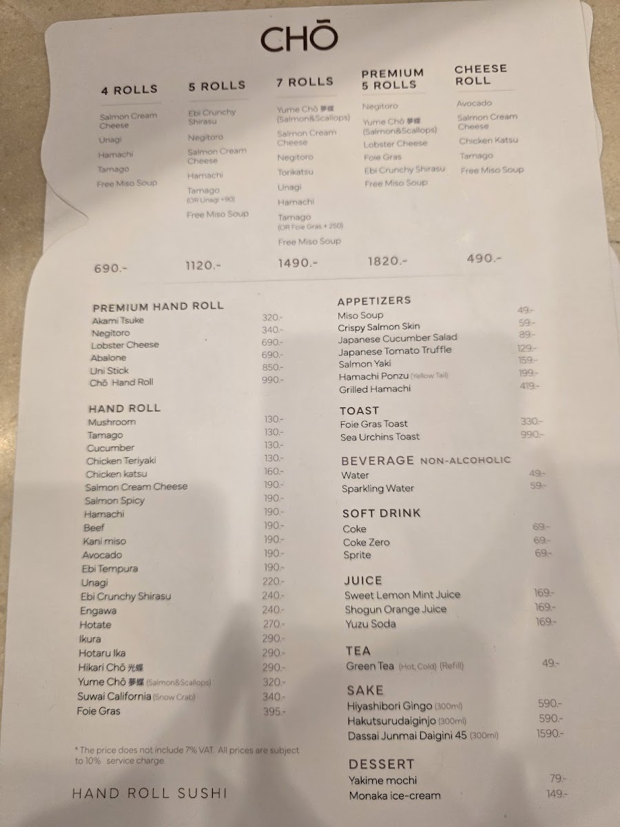 Cho Hand Rolled Sushi Photo Menu 5