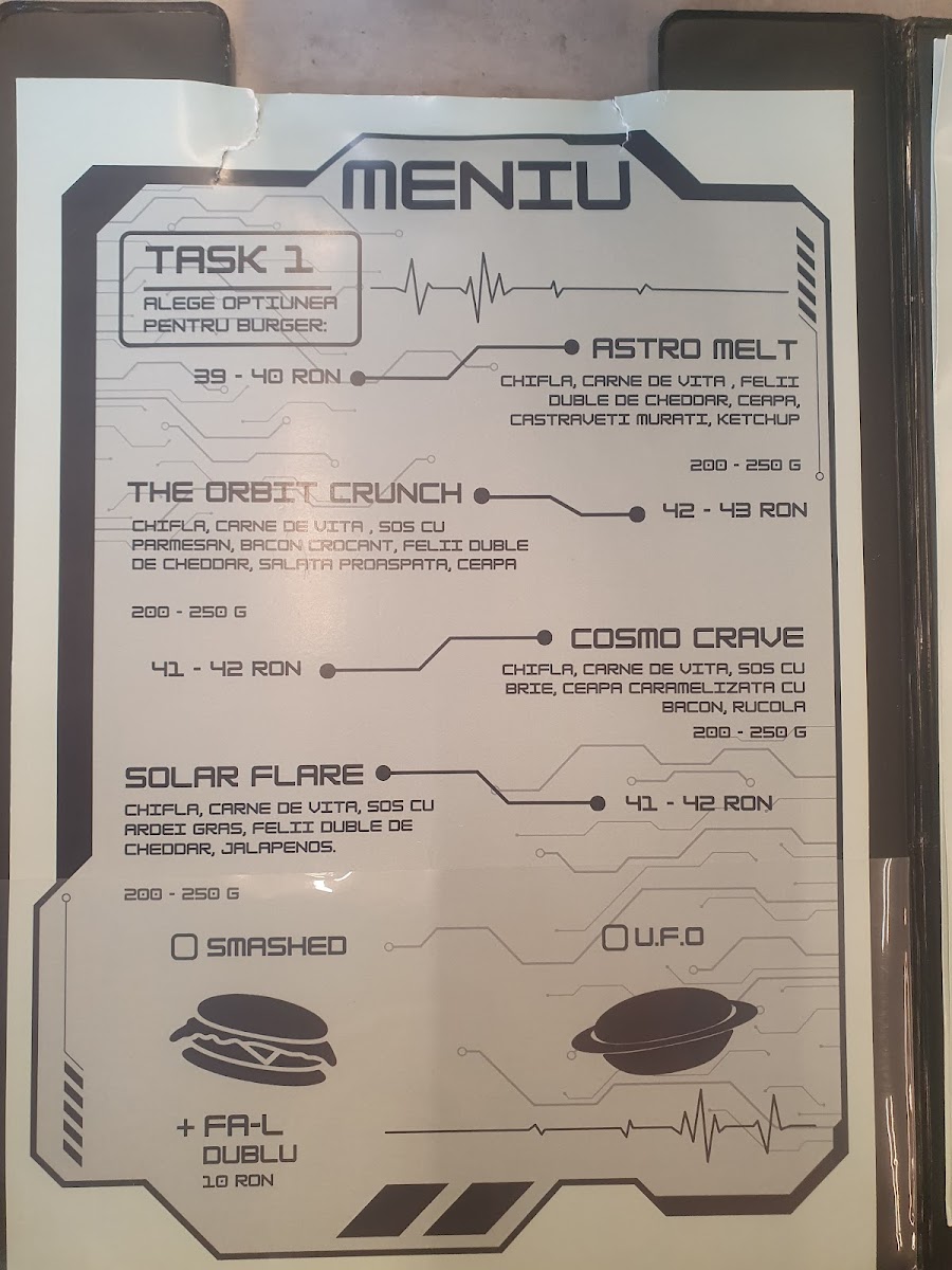 The Alien Burgers Photo Menu 2