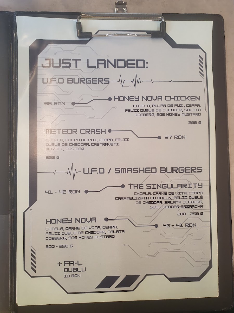 The Alien Burgers Photo Menu 4