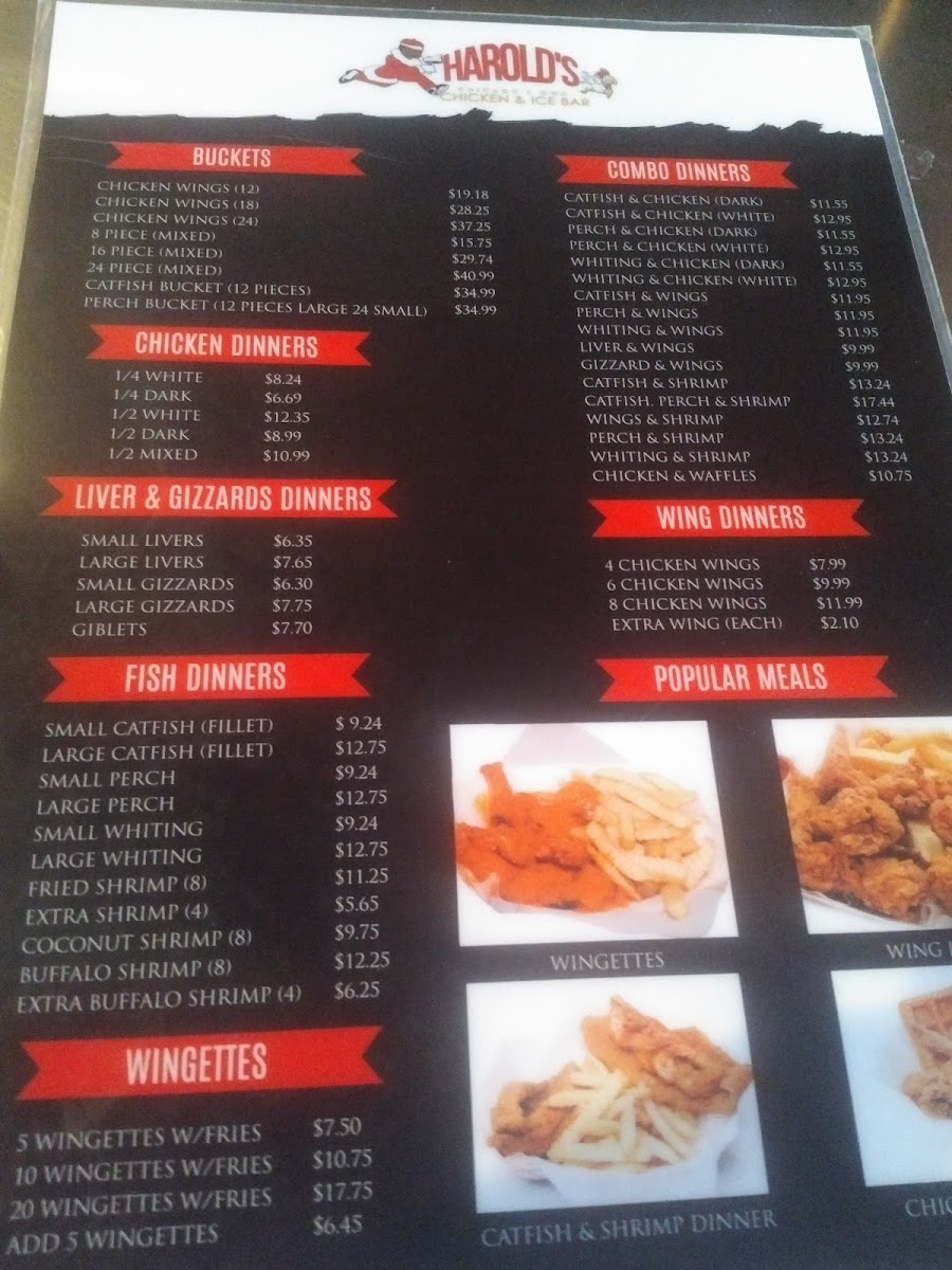 Harold's Chicken & Ice Bar Photo Menu 4
