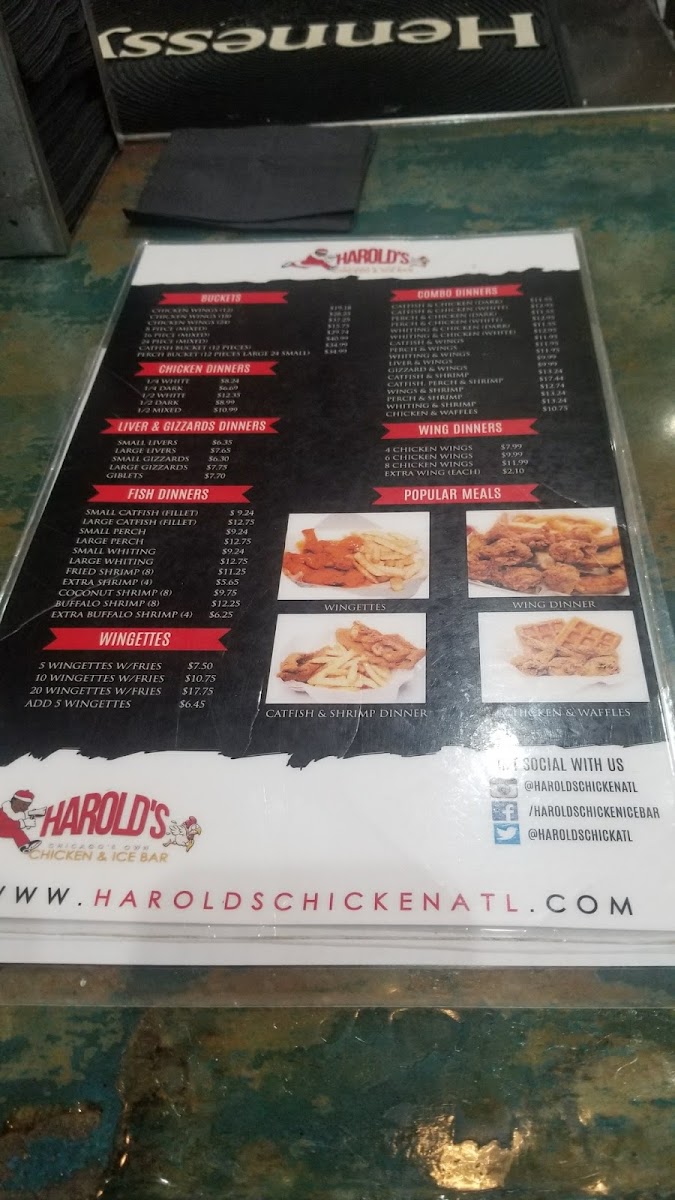 Harold's Chicken & Ice Bar Photo Menu 7