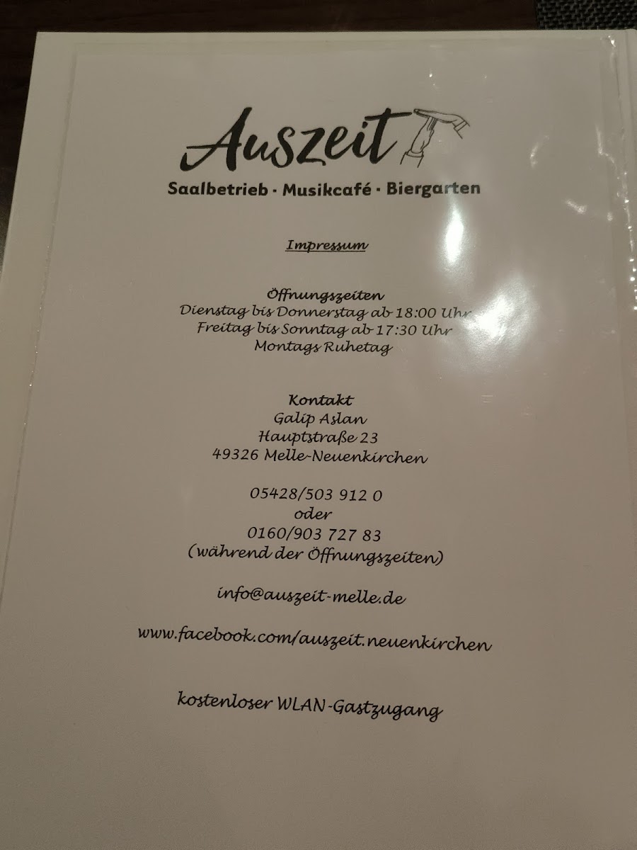 Auszeit Photo Menu 1
