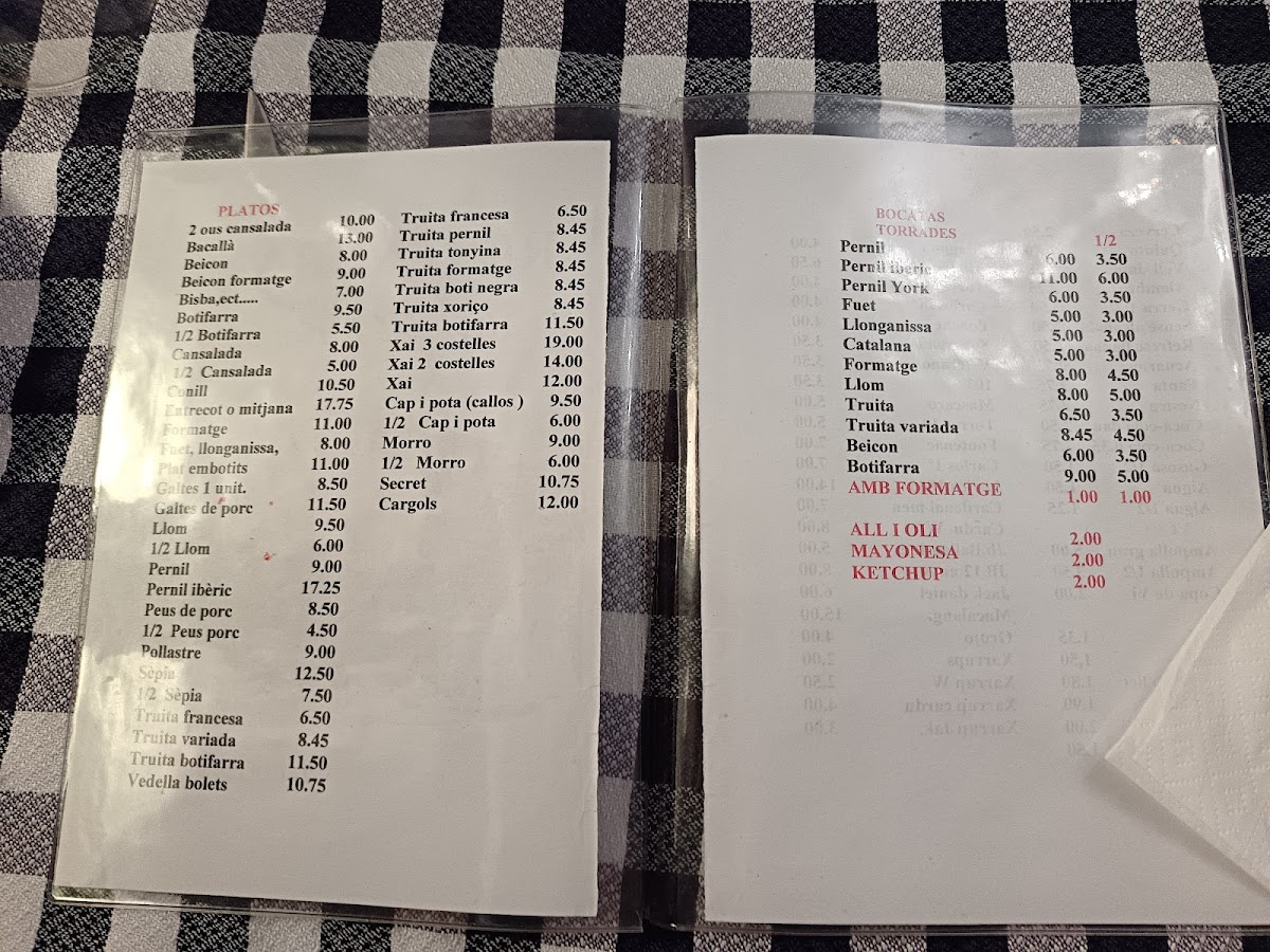 Restaurant Mas del Mogent Photo Menu 1