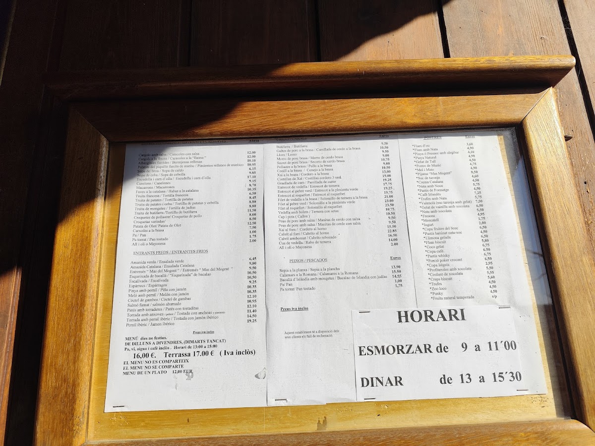 Restaurant Mas del Mogent Photo Menu 3