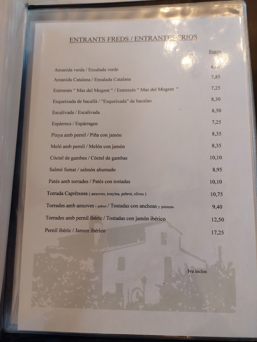 Restaurant Mas del Mogent Photo Menu 9