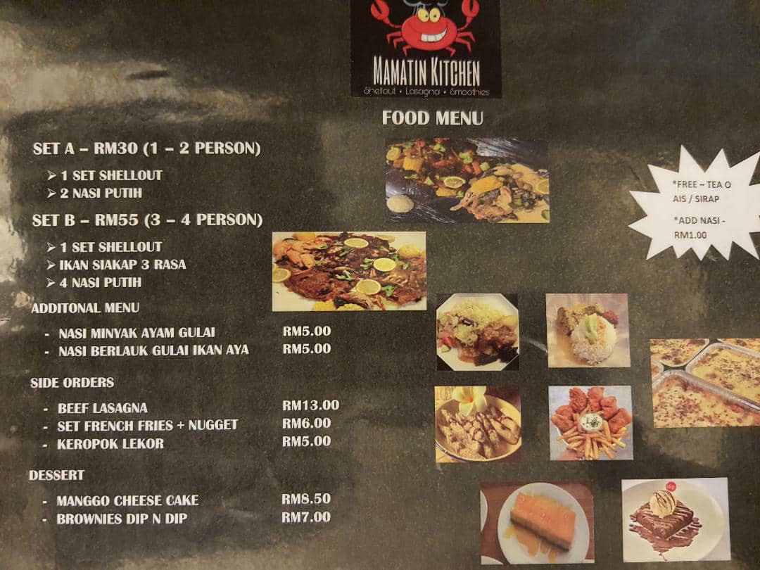 Mamatin Kitchen Photo Menu 2