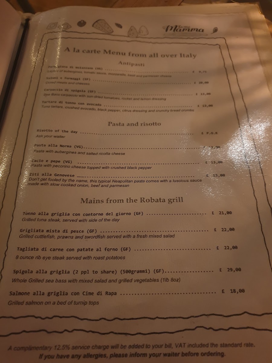 La Mia Mamma King's Road Photo Menu 10