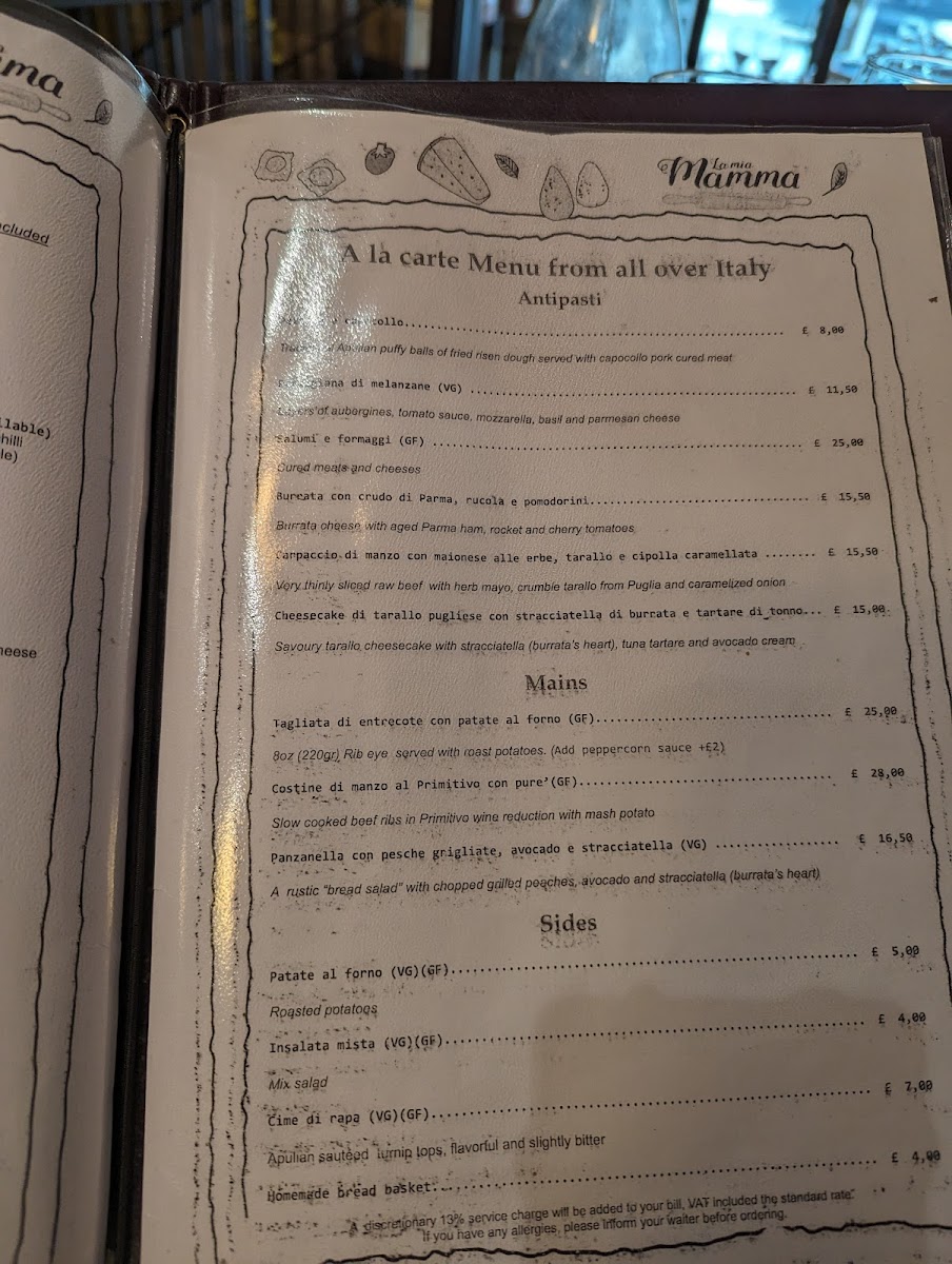 La Mia Mamma King's Road Photo Menu 7