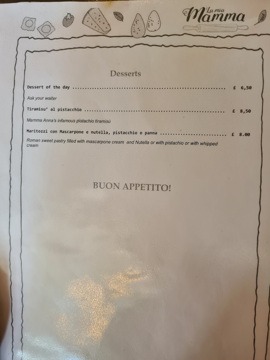 La Mia Mamma King's Road Photo Menu 9