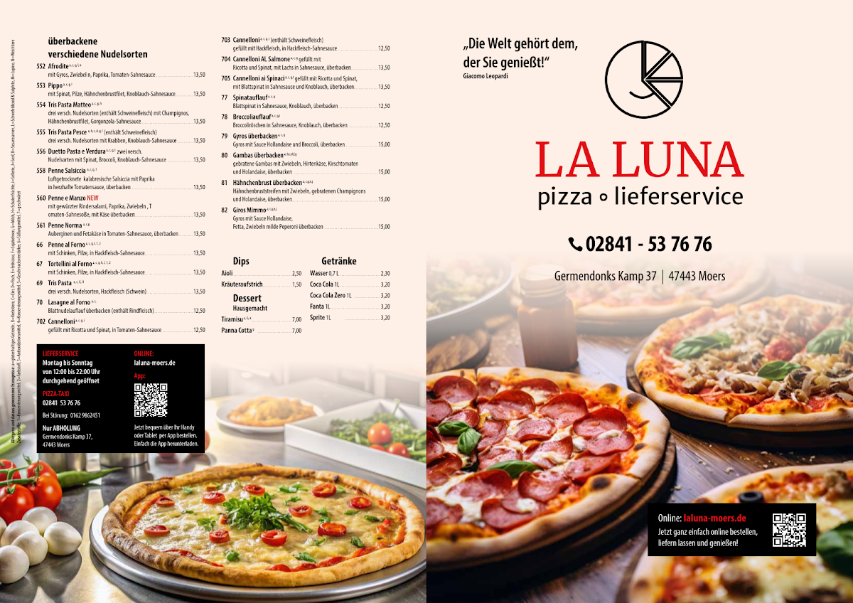La Luna - Pizza Lieferdienst Moers ???? Photo Menu 1