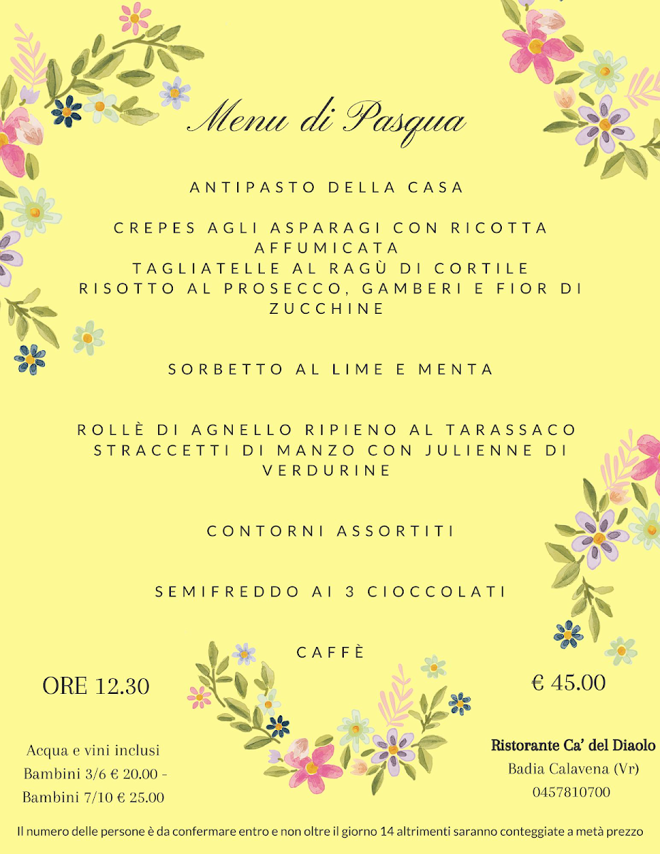 Ca' del Diaolo Ristorante, Camere, Bar Photo Menu 2