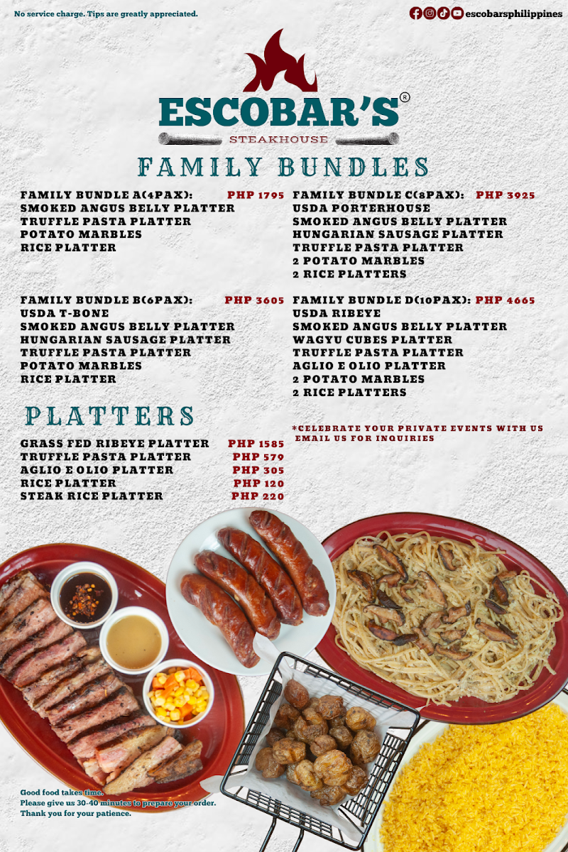Escobar’s Steakhouse Photo Menu 2
