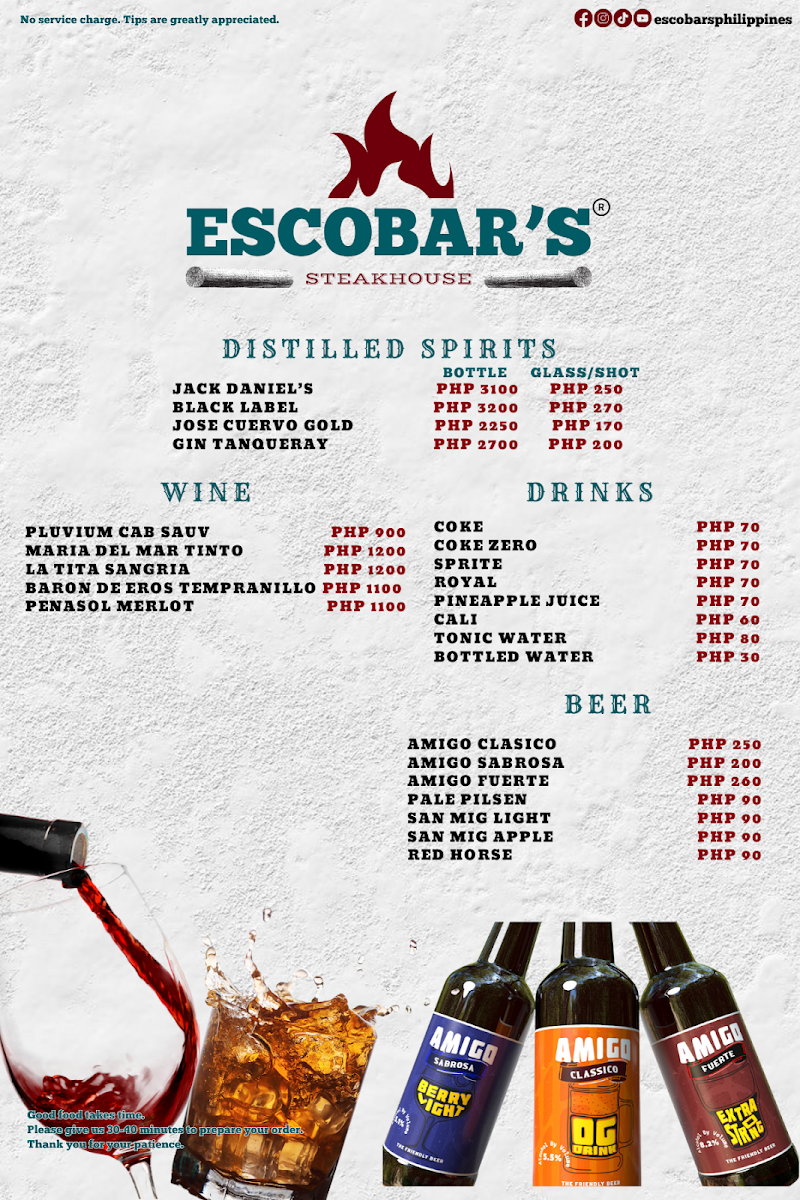 Escobar’s Steakhouse Photo Menu 3