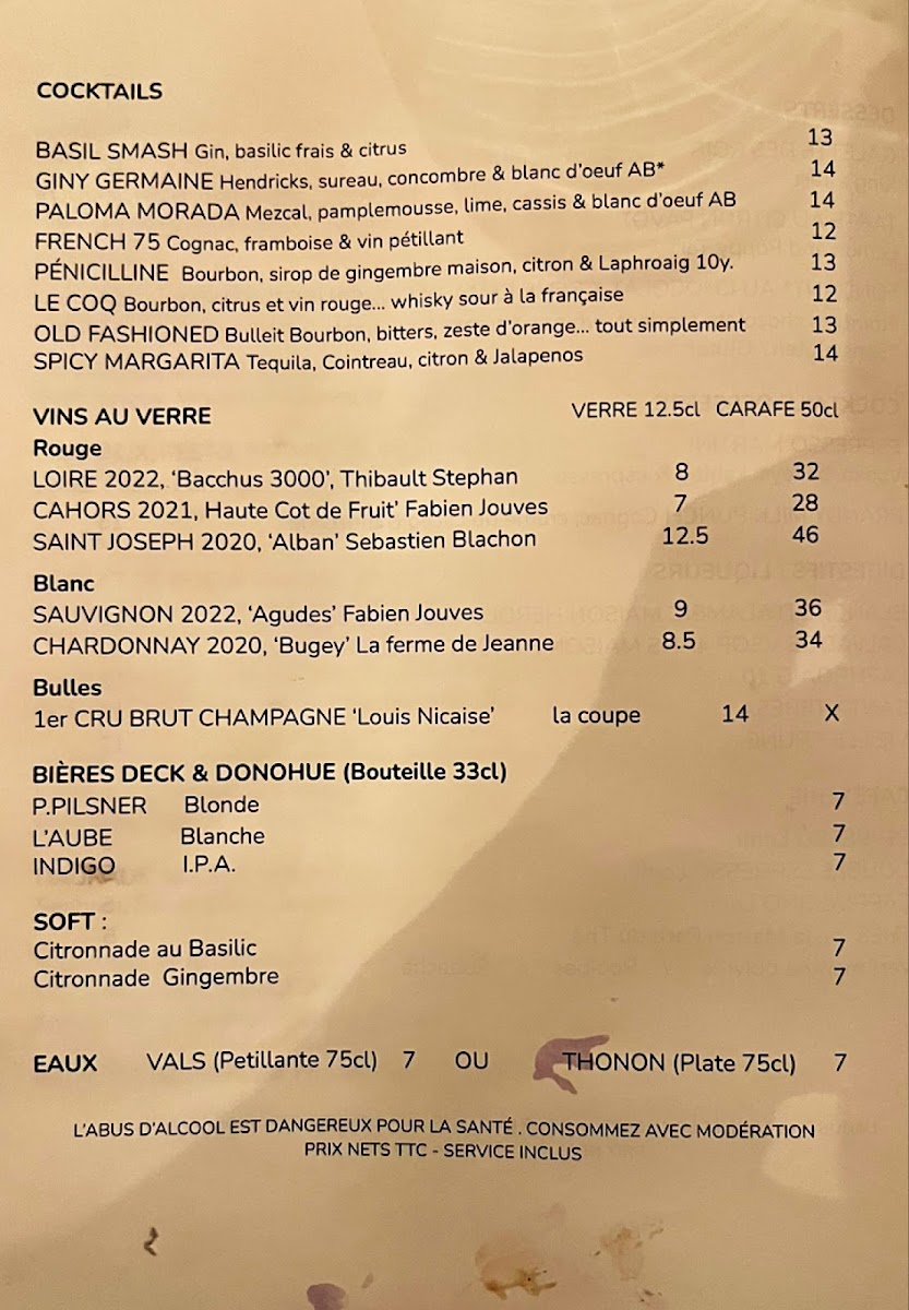 Poulette Photo Menu 1