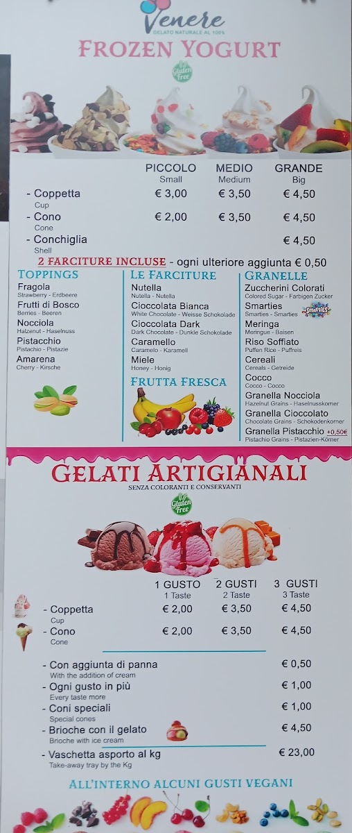 Gelateria yogurteria venere Photo Menu 1