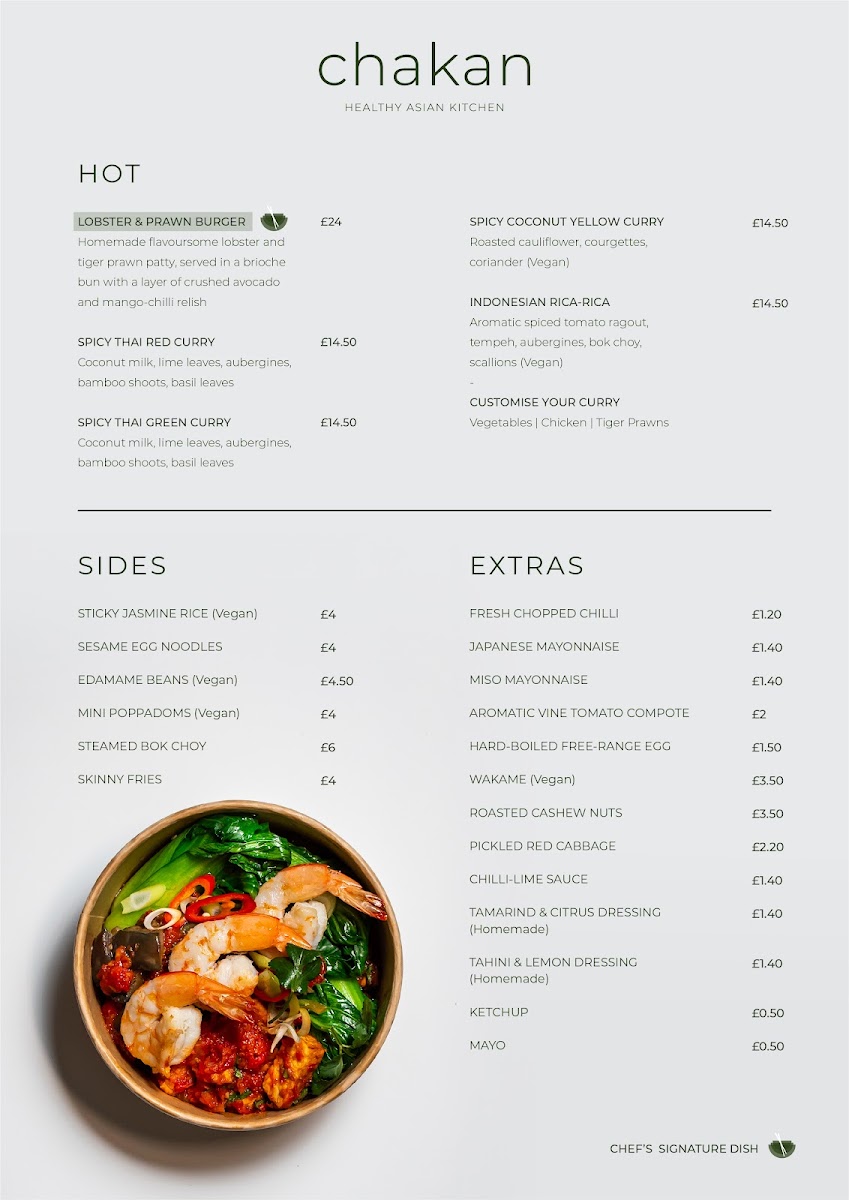 Chakan Healthy Asian Kitchen Photo Menu 1