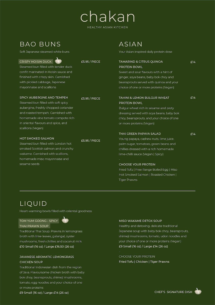 Chakan Healthy Asian Kitchen Photo Menu 2