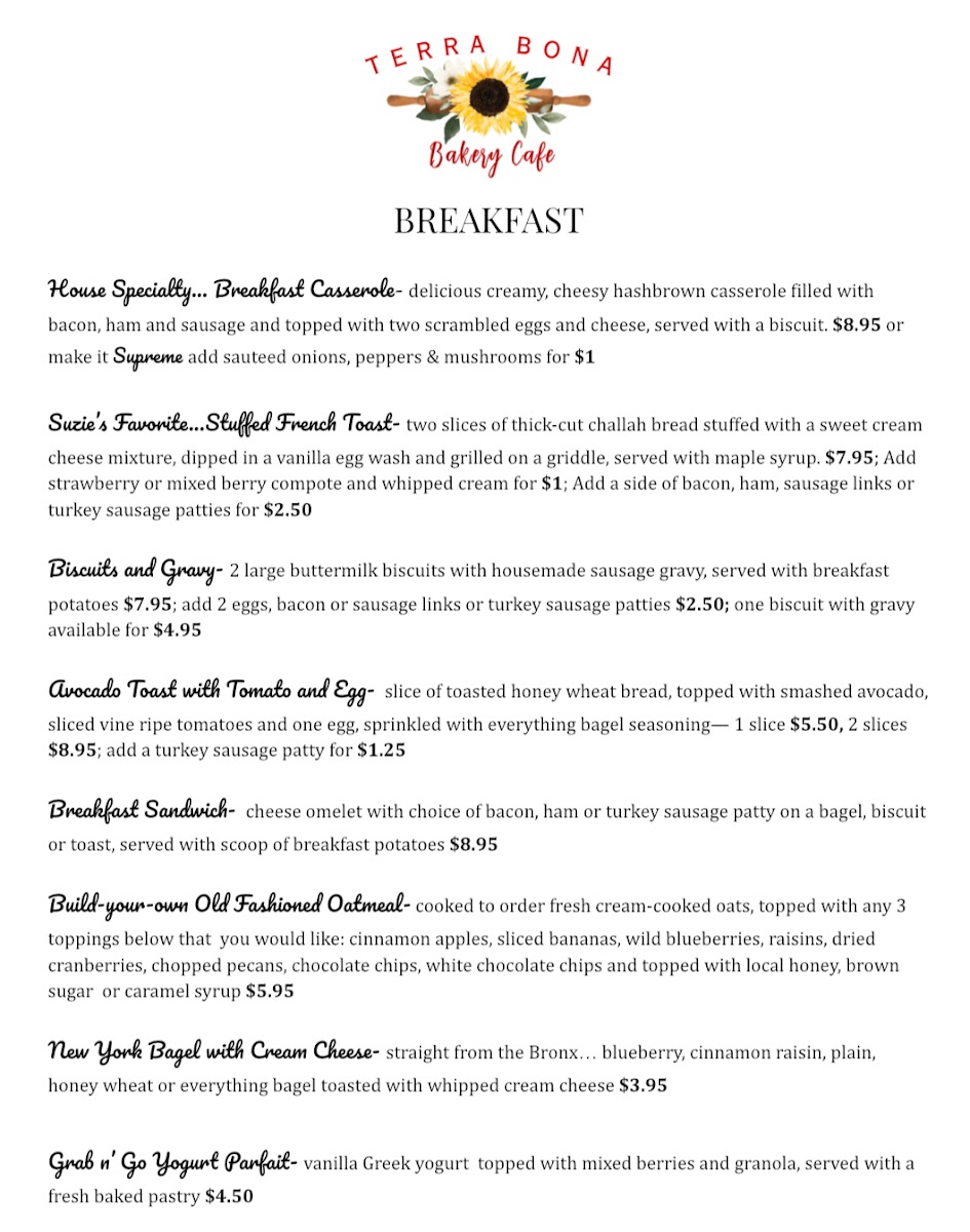 Terra Bona Bakery Cafe Photo Menu 5