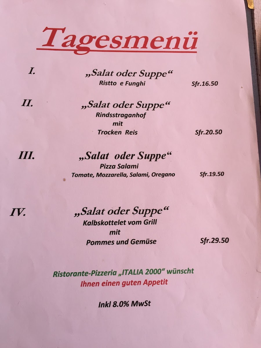 Italia 2000 Photo Menu 1