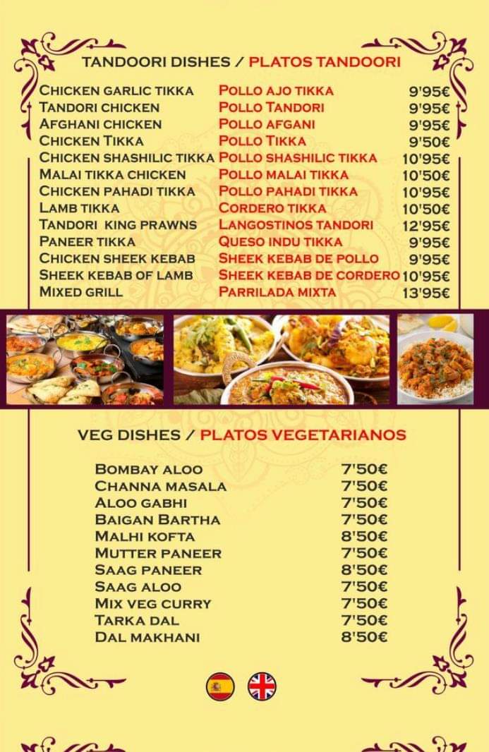 Indian 2020 restaurant Photo Menu 1