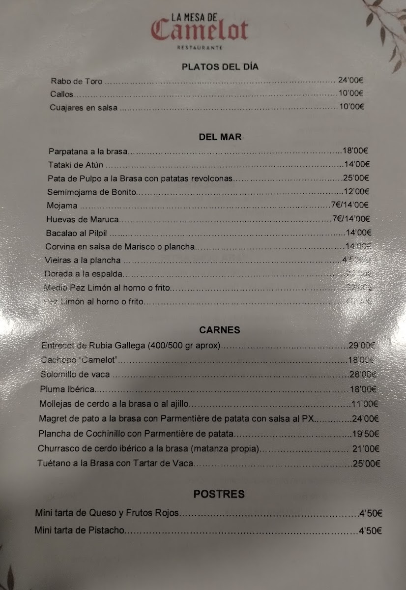 LA MESA DE CAMELOT Photo Menu 2