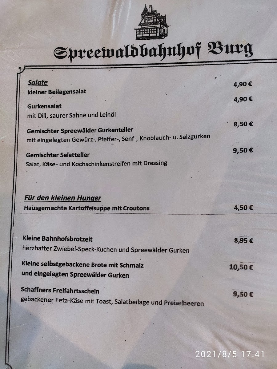 Gaststätte Alter Bahnhof Photo Menu 9