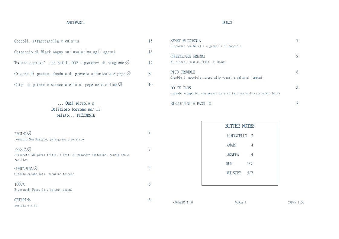 Picò - Pizza e Cocktail Photo Menu 1