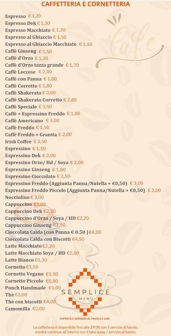 Semplice Café Photo Menu 5